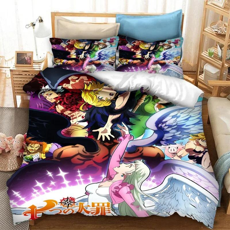 3D Print Anime The Seven Deadly Sins Bedding Set Boys Girls Twin Queen Size Duvet Cover Pillowcase Bed Kids Adult Home Textiles