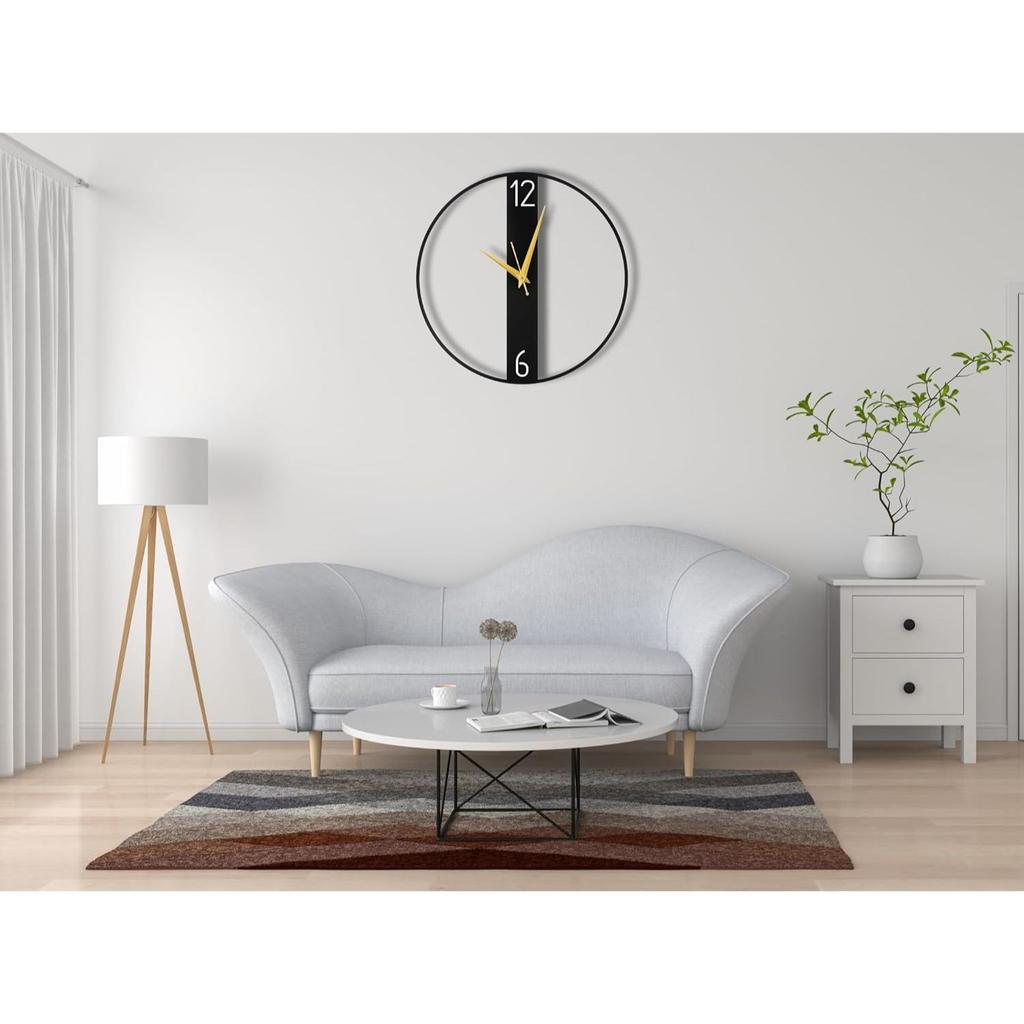Настенные часы для гостиной, спальни, детской комнаты и кухни | (40 X 40 СМ) | Стильный Современный Домашний Декор | Черный Цвет (Включенная батарея)