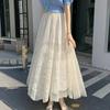Double-Sided Long Lace A-Line Pleated Skirt for Women - 2025 Collection