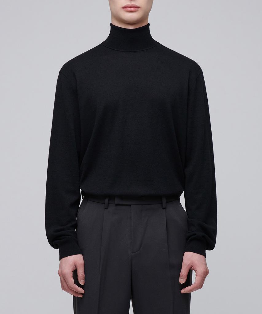 MUSINSA STANDARD Merino Wool Blend High Gauge Turtleneck Knit [Black]