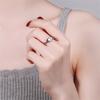 New S925 Sterling Silver Ring For Women Geometry Adjustable Opening Micro -Set Gems Rings Couple Anniversary Party Birthday Gift