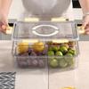 Ящик для хранения в холодильнике с крышкой, пищевой прозрачный дизайн с видимой ручкой, портативная коробка для закусок, разделенный сервировочный поднос