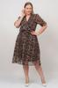 Женское платье большого размера, двубортное шифоновое платье длины миди с леопардовым принтом больших размеров