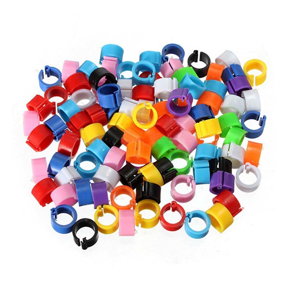 100 Pcs Colorful Bird Animal Leg Band Rings Poultry Clip