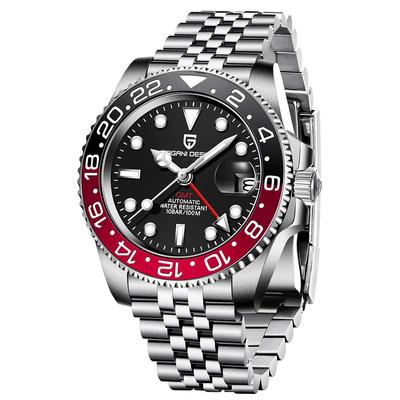 Часы GMT Hand Automatic Factory Сделано в Японии Механизм Diver Mechanical Корпус в комплекте Водонепроницаемый керамический безель Деловой деловой костюм
