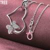 Ожерелье с подвеской в виде бабочки из стерлингового серебра 925 пробы, 18 дюймов, модные свадебные украшения