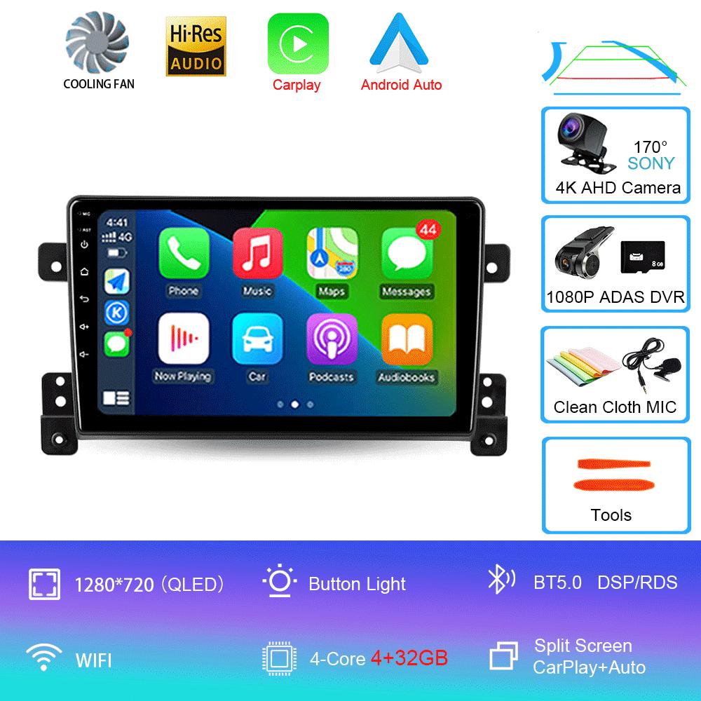 Android 14 Автомобильное радио для Suzuki Grand Vitara 3 2005 - 2015 Мультимедийный проигрыватель Видео Навигация стерео GPS Нет 2din 2 din dvd