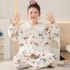 Kids Flannel Pajamas Set Boys Girls Warm Long Sleeve Top And Pants Sleepwear Winter Home Nightwear