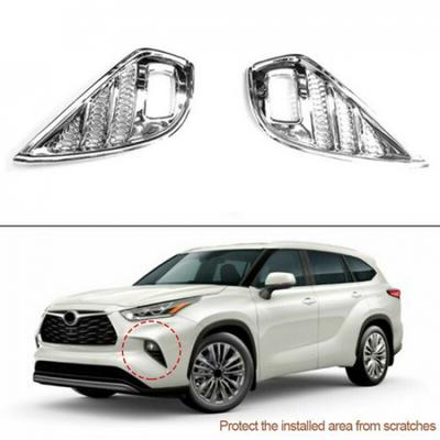 Хромированная ABS 2 шт. Накладка на противотуманную фару для Toyota Highlander 2021 2022