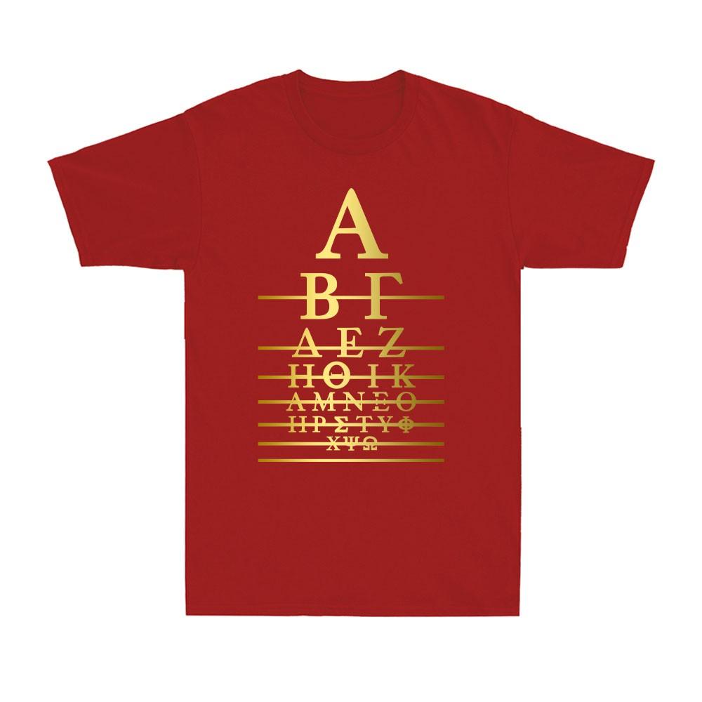 Greek Alphabet Chart with Classic Greek Key Design Novelty Unisexs TShirt
