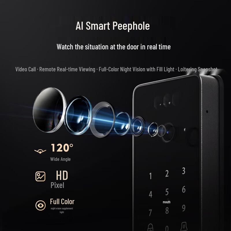 Panasonic Умный дверной замок EMW6115BH с 3D-распознаванием лица
