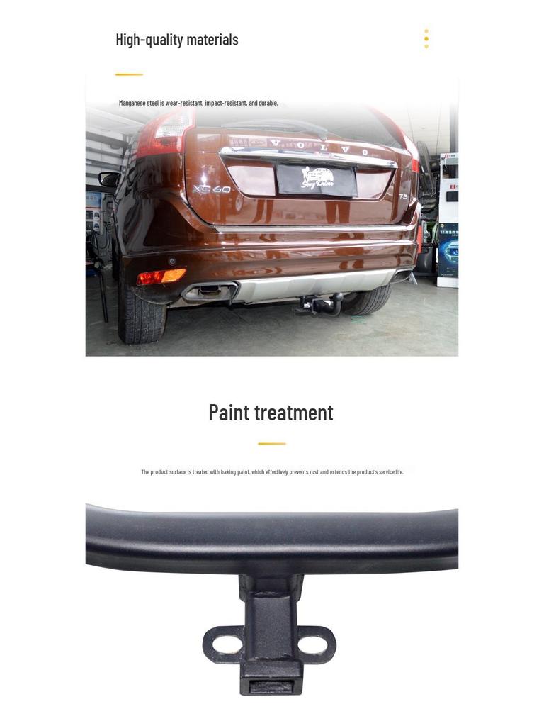 Compatible Trailer Hitch Tow Hook for Volvo XC60/XC90 RV Square Mouth