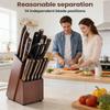 Кухонный блок для ножей 14-слотовый деревянный держатель Держатели для ножей для столешницы Для кухонных ножниц Точилка для ножей Столешница Дом