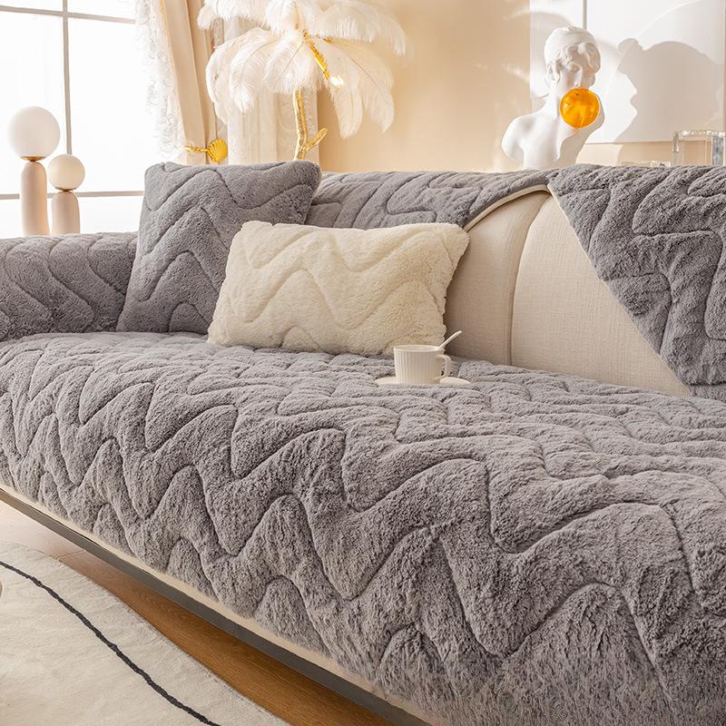 Зимняя плюшевая подушка для дивана, утолщенная нескользящая высококачественная кожаная подушка для дивана, осенне-зимняя доступная роскошная стильная простая подушка