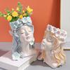 Кашпо в виде головы феи, кашпо для цветов в виде лица девочки-ангела, декоративная ваза из смолы, кашпо для кактусов для дома, офиса, стола, сада