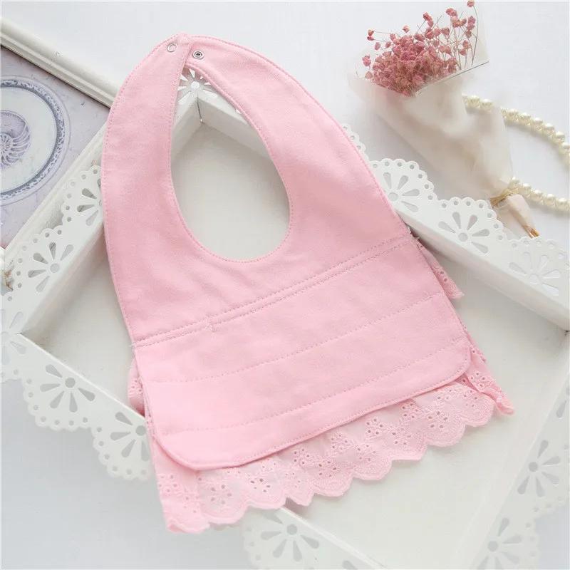 Baby Bibs For Girls 100% Cotton Newborn Princess Lace Bow Baby Bibs Cute Girls Boys Burp Cloth Infant Saliva Towels 0-2Y