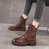 Casual Leather Women's Boots Thick-soled Martin Boots Women's 2025 Autumn and Winter Women's Shoes Versatile British Style Short Boots