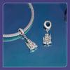 Magic Castle Pendant DIY Bracelet, S925 Sterling Silver, Platinum-Plated.