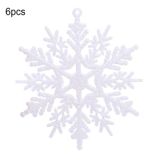 6шт 10см DIY искусственный блеск снежинка висячие украшения декор рождественской елки