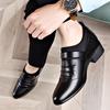 Business Leather Shoes Men's Formal White Inner Height Increase Pointed Head Height Increase Shoes Middle Heel Hairdresser Shoes Casual Single Shoes K