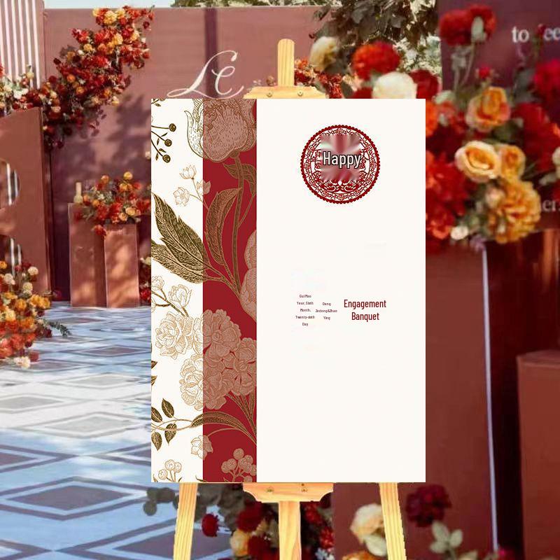 Индивидуальная свадебная церемония Приветственный знак: Направленный декор для помолвки с водным фоном