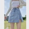 Юбка-трапеция из денима с высокой талией для женщин - Коллекция весна/осень 2024 года