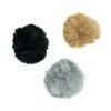 Faux Fur Pom-poms Taupe Grey and Black 3 Pieces