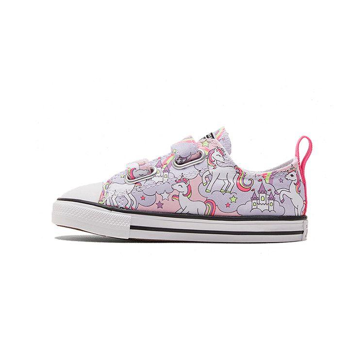 Converse All Star 2V Canvas Casual Trend Low Top Walking Shoes Unicorn Print Baby Shoes 769108C