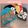 Knit Minimalist Hat Embroidered Letters Meaulp Winter Warmth Protection Earmuff