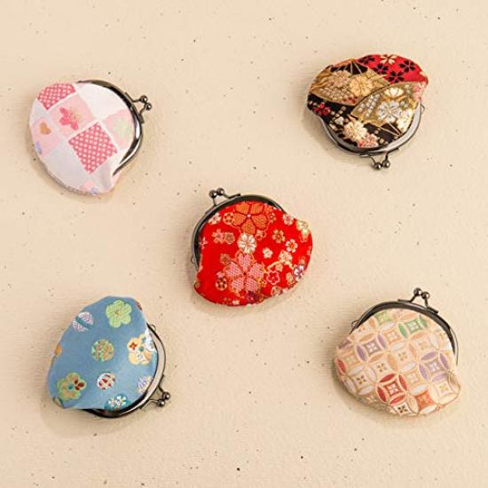 Kyoto Geibido Clasp Handcrafted by Japanese Made in Japan with Cherry Nishijin-ori 2.6-inch Wallet, Artisans, Pattern, (Black Blossoms)