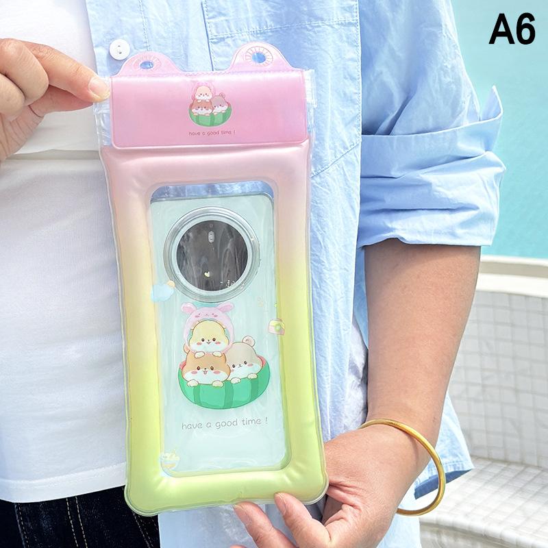 Universal Cartoon Waterproof Phone Case Pouch Swimming Underwater Photography Air Cushion Water Proof Bag Hanging Diving Pouch 5