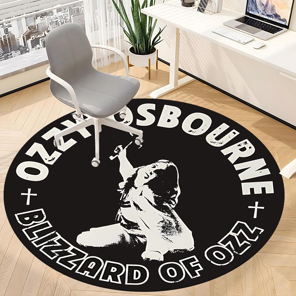 Ozzy OsbourneBlizzard of Ozz Office Round Area Rug, Under Office Chairs Bedroom Living Room Home Decor, a1022372