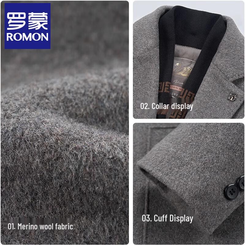 ROMON Мужское зимнее пальто из смесовой шерсти
