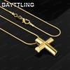 925 Silver 18K Gold 16-30 Inch Exquisite Cross Pendant Necklace Fashion Women Jewelry Party Wedding Gift
