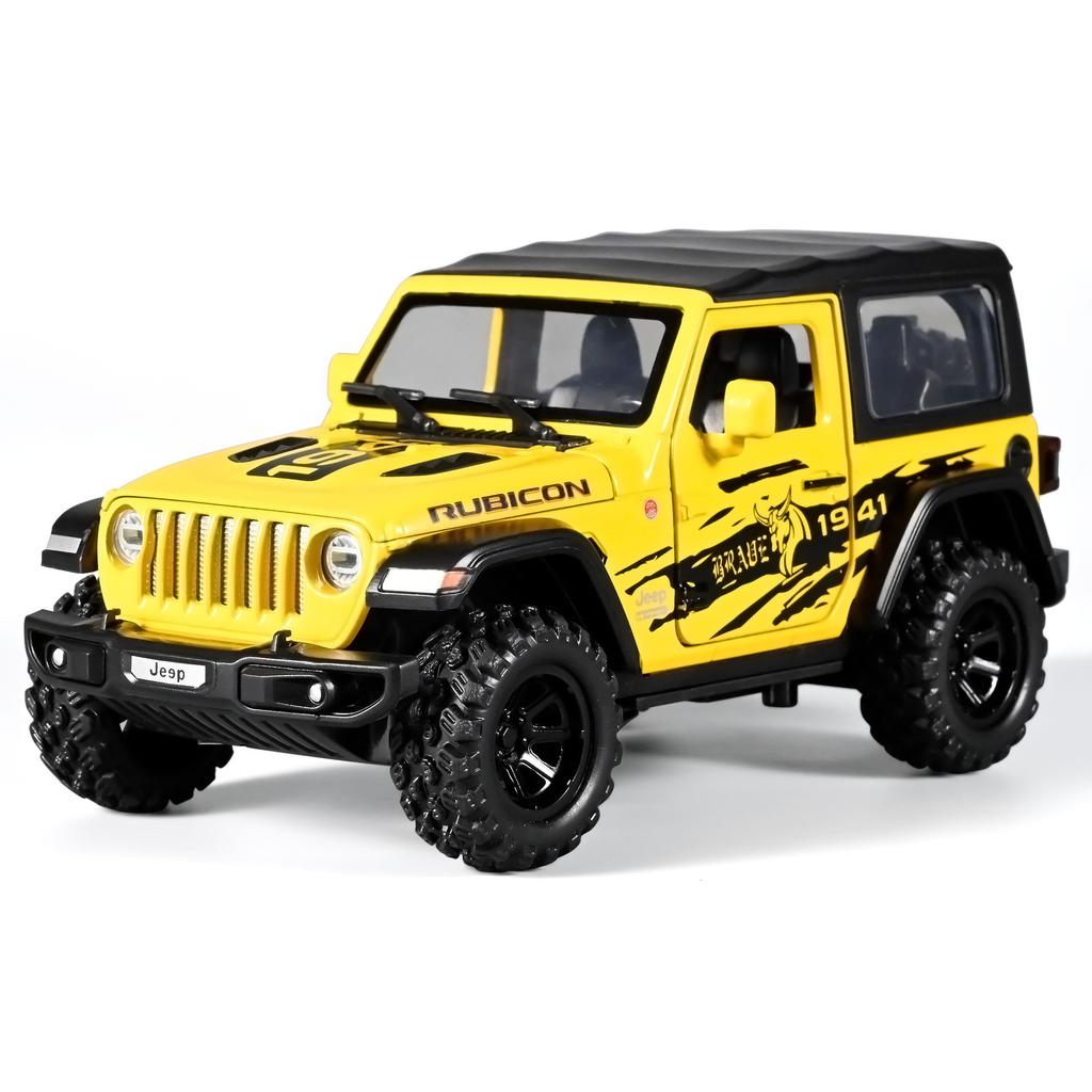 1/32 Scale Wrangler Off-Road 7 Door for Wrangler Diecast Toy Car Model, Metal Alloy Vehicle for Kids Boys Girls Adults, Doors Open, Light