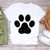 Paw Dog Pet  Women Printing Short Sleeve Tshirt Casual Fashion Clothes  T Tee Top Print  Female Clothing Graphic T-shirt