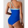 New One-piece Swimsuit Women's 2025 European and American Color Bikini Swimsuit Single Shoulder Bikini