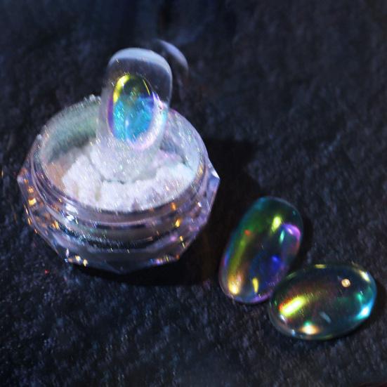 Yousheng Aurora Effect Nail Glitter Powder Ice Penetration Colorful Mirror Neon Dust Nail Art Chrome Pigment для женщин