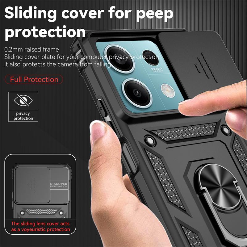 Защитный чехол для Xiaomi Poco X6 5G Slide Camera Lens, защитный чехол для телефона Pocox6 Pocco Poxo Poko Little X6 X 6 6X 5G, задняя крышка