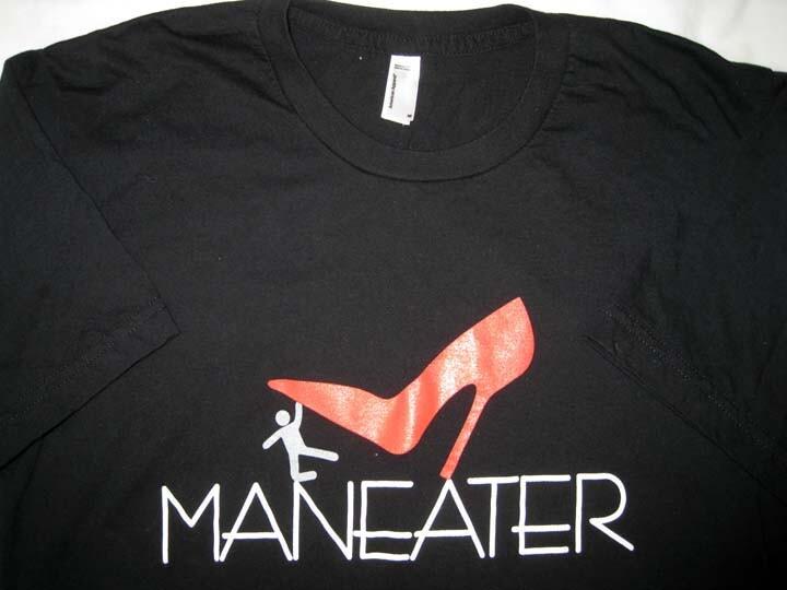 Maneater Man Eater Stiletto Stomp Men's Size M Medium Black Tshirt NWOT