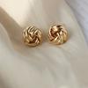 1 Pair Vintage Metal Twist Knit Knot Ball Earrings Stud Earring For Women Female Design Twine Earrings Jewelry Gifts
