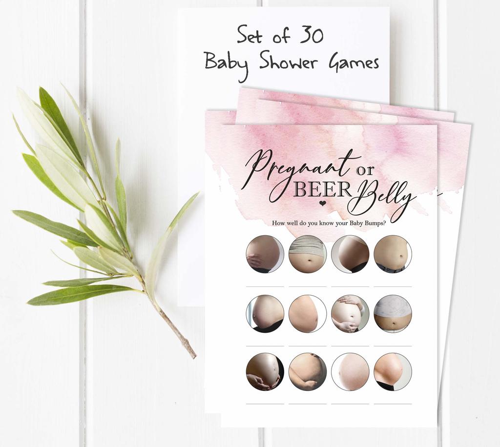 Inkdotpot Pregnant Or Beer Belly Game Baby Shower Game Cards Party Supplies Activity Cards Baby Shower Gender Neutral Games Its A Boy Or