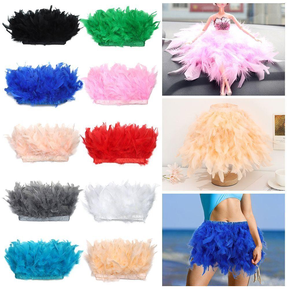 1 Метр Свадебная Вечеринка Натуральные Перья Индейки Швейная Декорация Одежда Ткань Перья Отделка