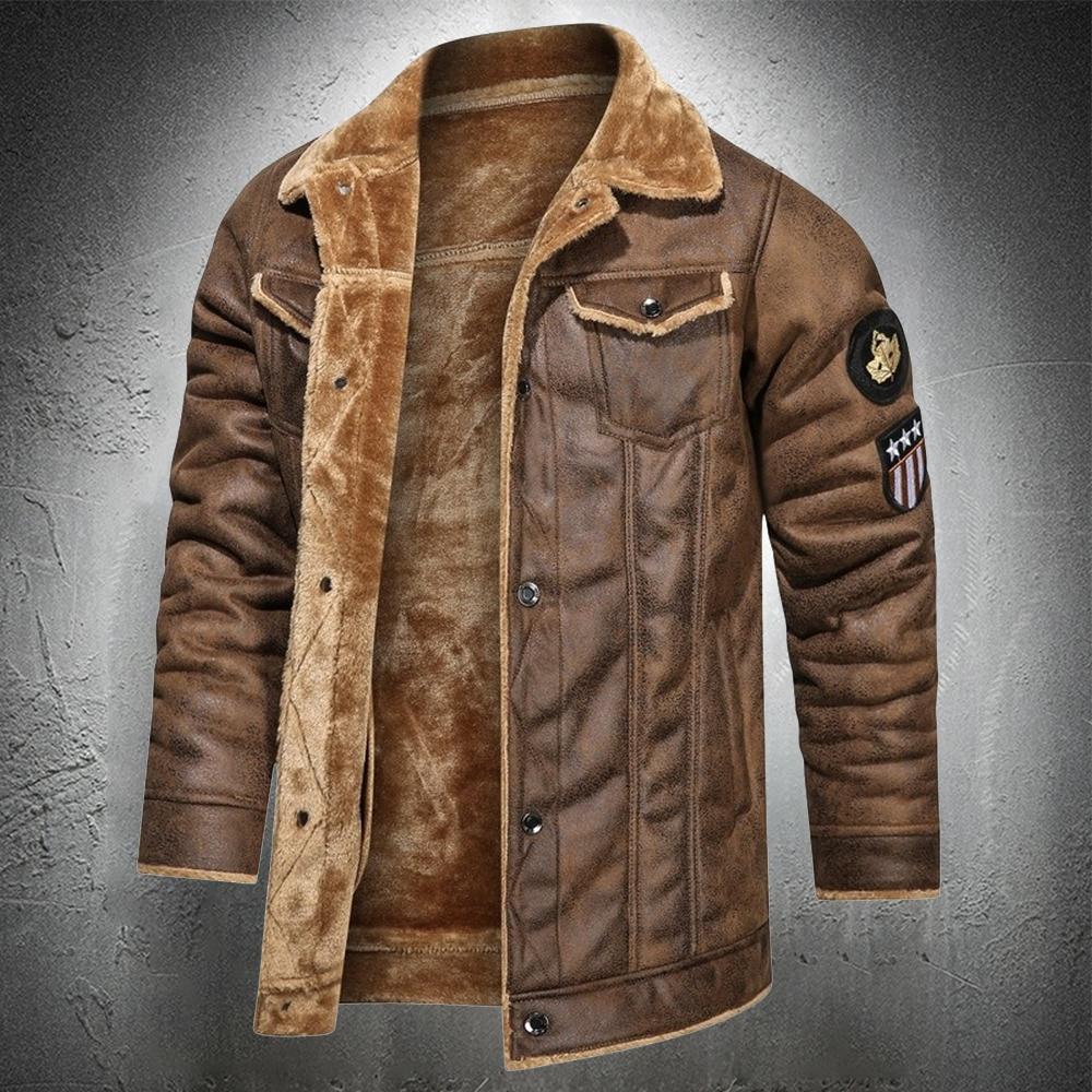 Мужская замшевая кожаная куртка, длинное пальто, винтажная кожаная куртка, мужская куртка в стиле ретро с меховым воротником, мужское осеннее уличное пальто