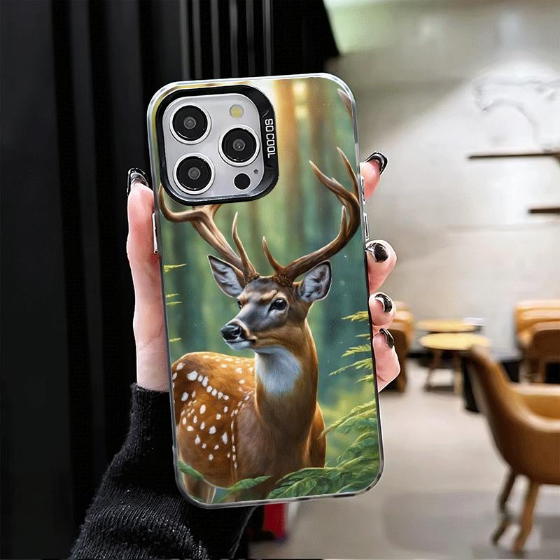 Чехол для телефона Sika Deer Elk Animal Ударопрочный для iPhone 17 Air 16 16E 15 Pro Max 14 Plus 13 Mini 12 Задняя крышка Противоударный Fundas