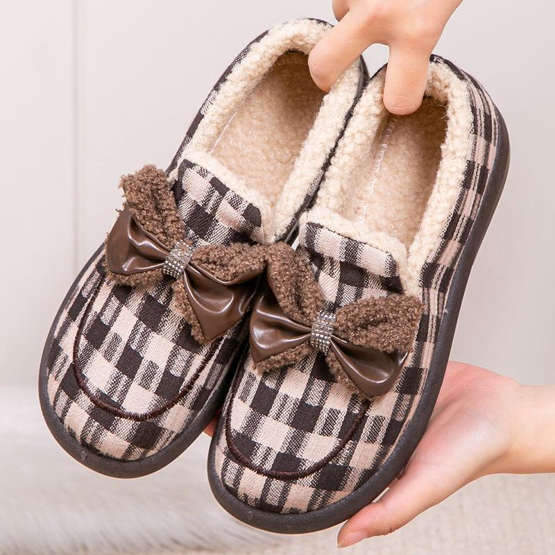 Женские зимние теплые мокасины на платформе, нескользящие туфли на плоской подошве, прогулочная обувь с подкладкой из искусственного меха для дома и улицы, прогулочная обувь для женщин с подкладкой из искусственного меха