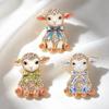 Sheep Shape Lapel Pin Bowknot Decor Pin Fashion Metal Pin  Gift