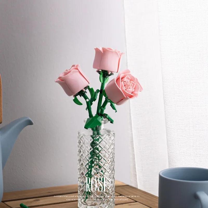 Вечный цветок Роза строительный блок игрушка совместима с LEGO сборка украшения для девочек День святого Валентина День учителя подарок