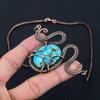Beautiful Turquoise Gemstone Pure Copper Wire Wrapped Handmade Necklace Jewelry