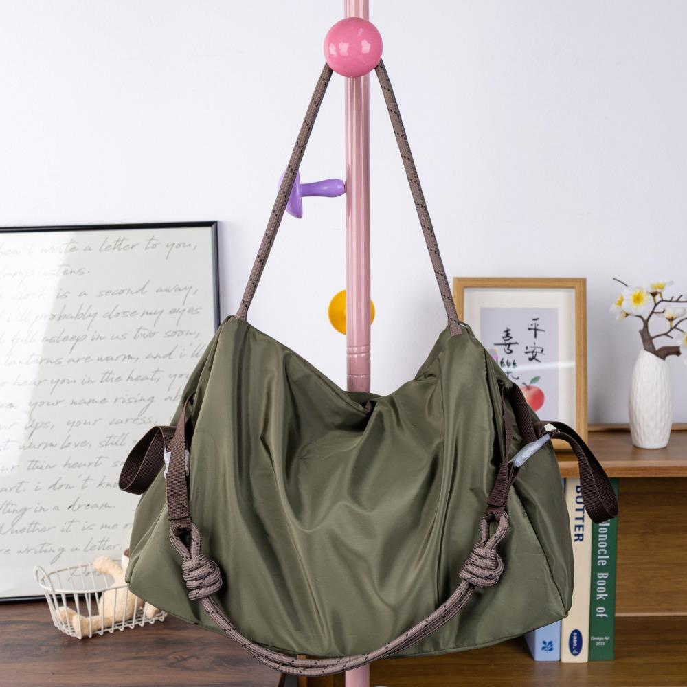 Casual Nylon Canvas Shoulder Bag Large Capapcity Zipper Close Tote Bag Soft Waterproof Travel Bag Women Bag
